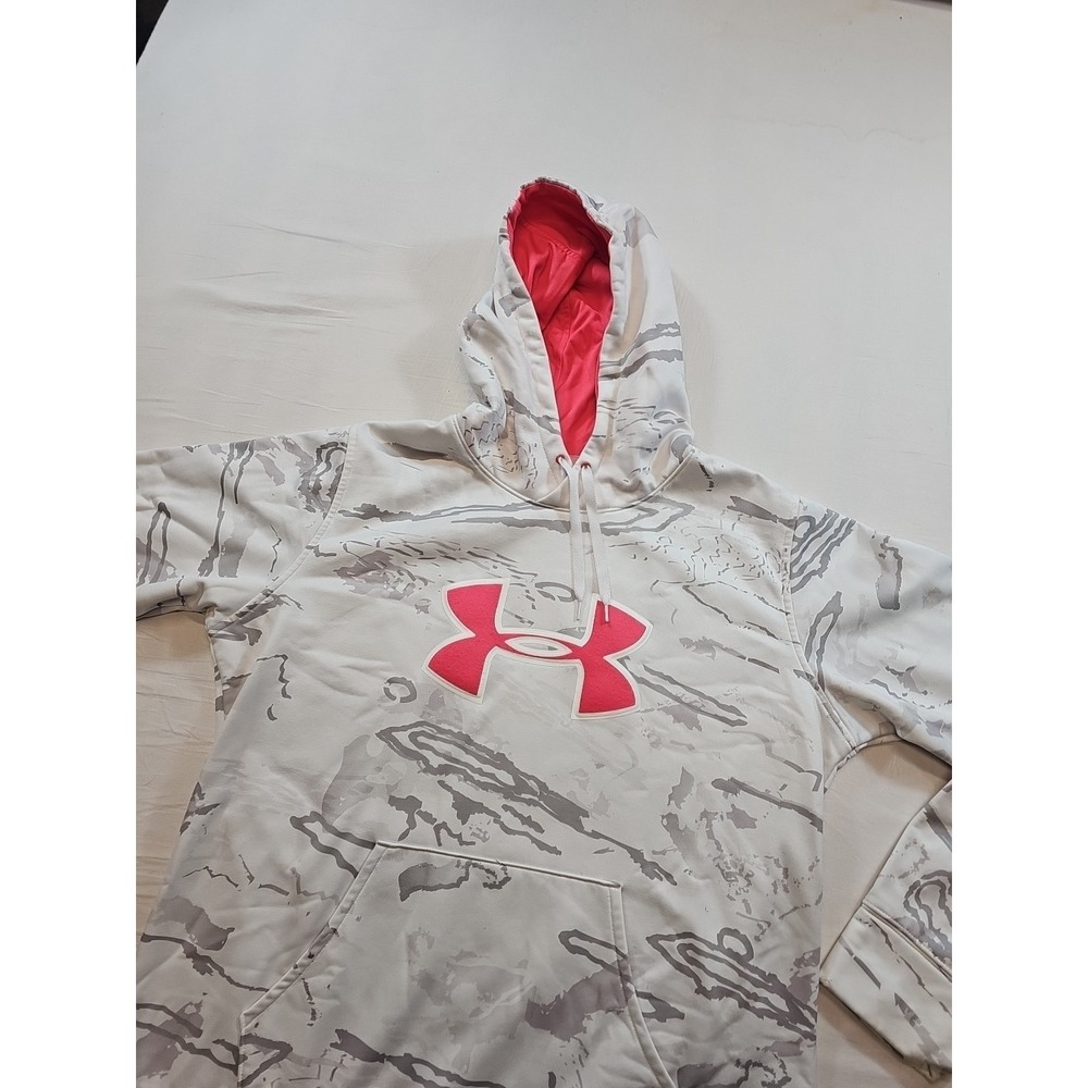 Under Armour Hoodie "Womens Large"‎ White Camouflage PINK Drawstring